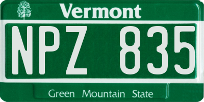 VT license plate NPZ835