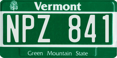 VT license plate NPZ841