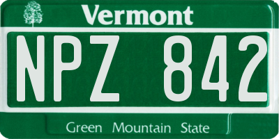VT license plate NPZ842