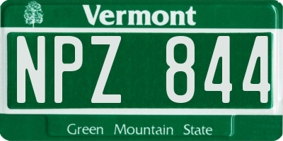VT license plate NPZ844