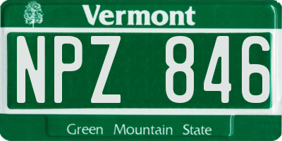 VT license plate NPZ846