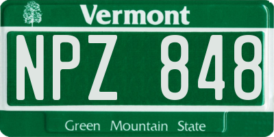 VT license plate NPZ848
