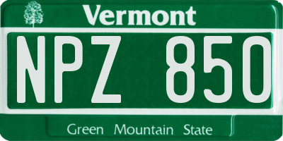 VT license plate NPZ850