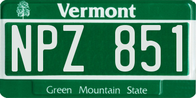 VT license plate NPZ851