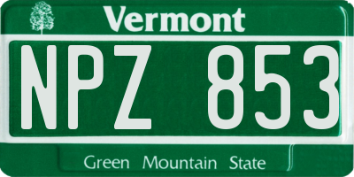 VT license plate NPZ853
