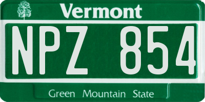 VT license plate NPZ854