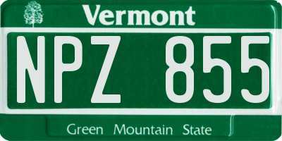 VT license plate NPZ855