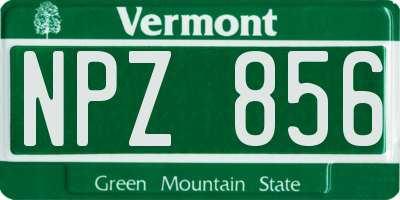 VT license plate NPZ856