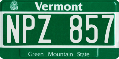 VT license plate NPZ857