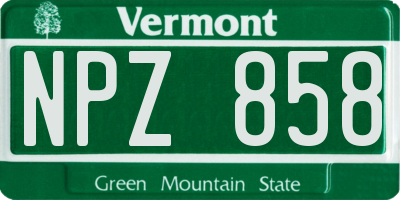 VT license plate NPZ858