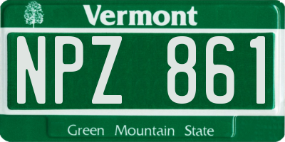 VT license plate NPZ861