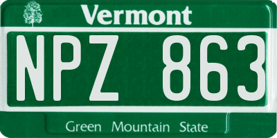 VT license plate NPZ863