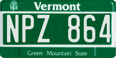 VT license plate NPZ864