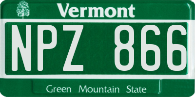 VT license plate NPZ866