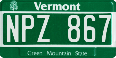 VT license plate NPZ867