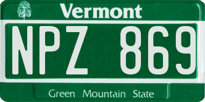 VT license plate NPZ869