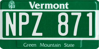VT license plate NPZ871