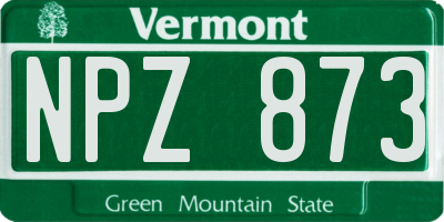 VT license plate NPZ873