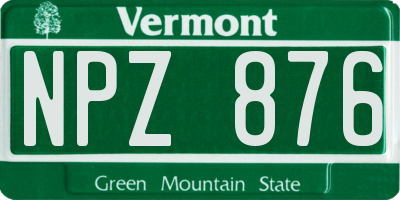 VT license plate NPZ876