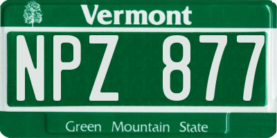 VT license plate NPZ877
