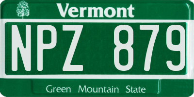VT license plate NPZ879