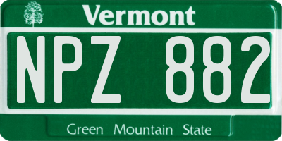 VT license plate NPZ882