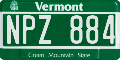 VT license plate NPZ884
