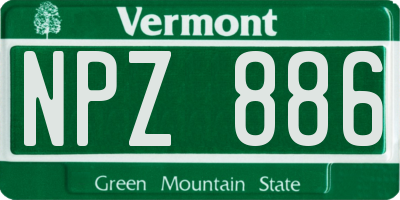VT license plate NPZ886