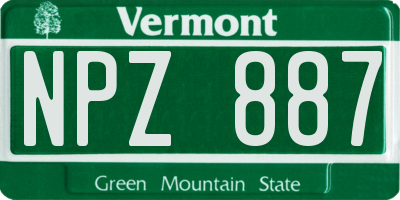 VT license plate NPZ887