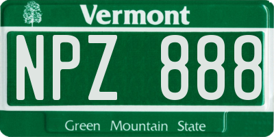 VT license plate NPZ888