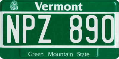 VT license plate NPZ890