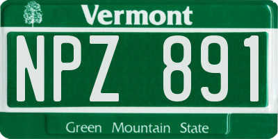 VT license plate NPZ891