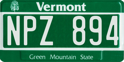 VT license plate NPZ894