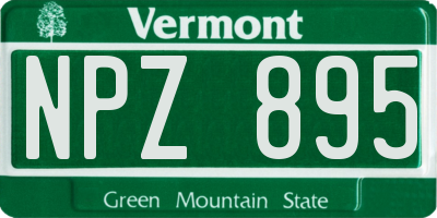 VT license plate NPZ895