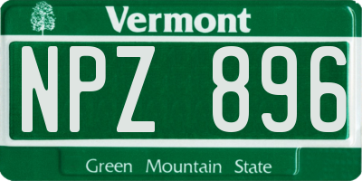 VT license plate NPZ896