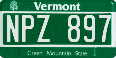 VT license plate NPZ897