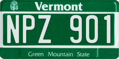 VT license plate NPZ901