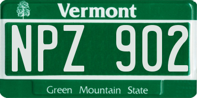 VT license plate NPZ902