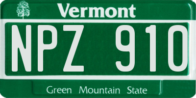 VT license plate NPZ910