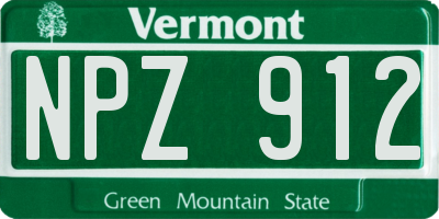 VT license plate NPZ912