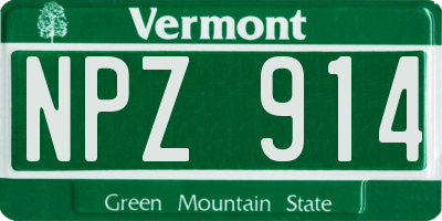 VT license plate NPZ914