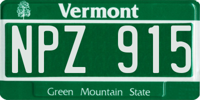 VT license plate NPZ915