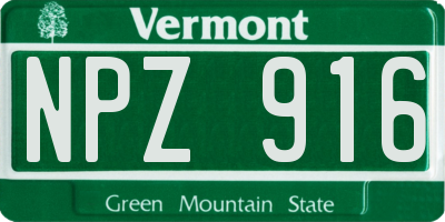 VT license plate NPZ916