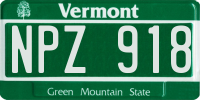 VT license plate NPZ918