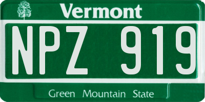 VT license plate NPZ919
