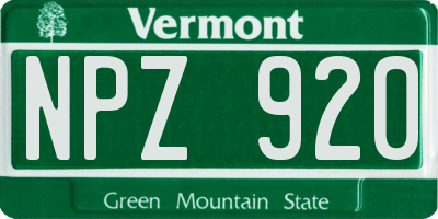 VT license plate NPZ920