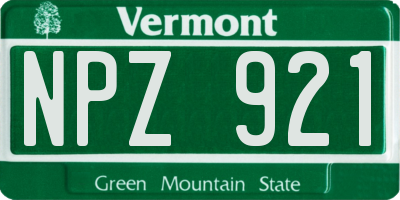 VT license plate NPZ921