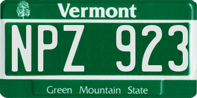 VT license plate NPZ923