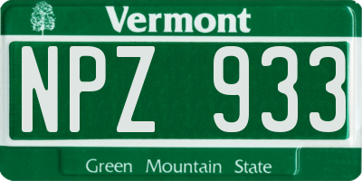 VT license plate NPZ933