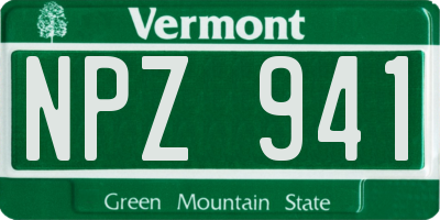 VT license plate NPZ941